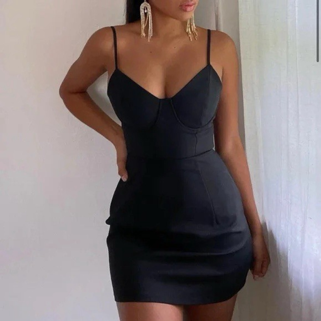 Princess Polly Black Novella Mini Dress Blogger Favorite Size 4